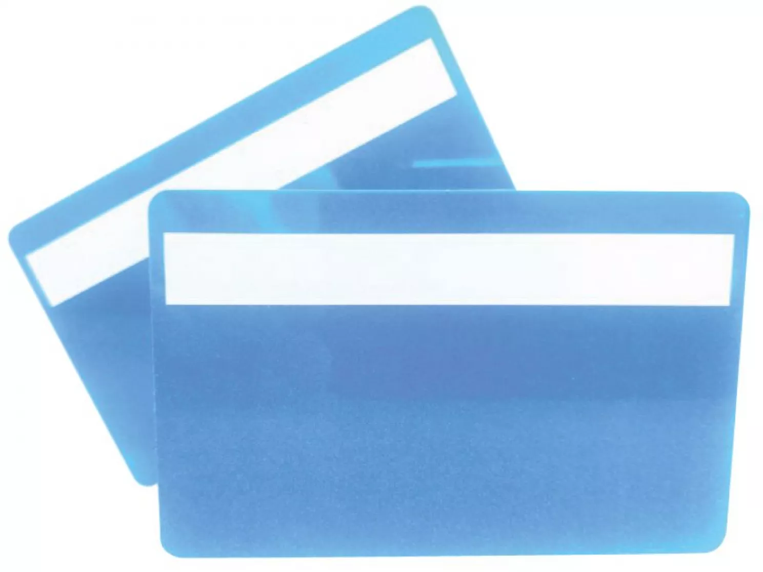 Plastikkarte blau metallic mit Unterschriftfeld